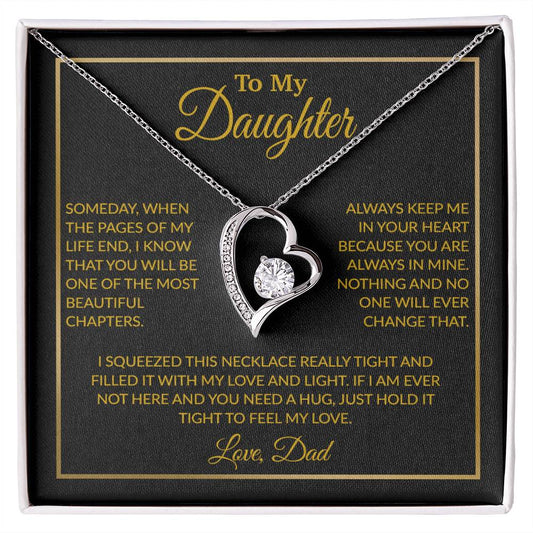 To My Daughter Necklace, Gift For Daughter From Dad, Daughter Father Necklace 4_12_Gold