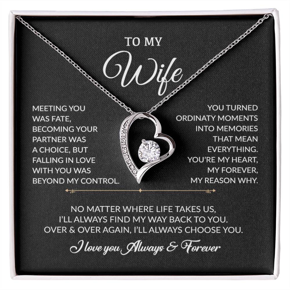 To My Wife Necklace, Gift For Wife, Anniversary Gift For Wife, Necklace For Wife 3_8_Black