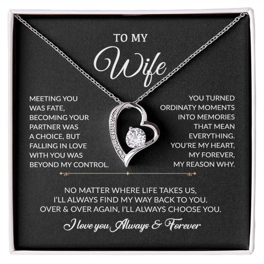 To My Wife Necklace, Gift For Wife, Anniversary Gift For Wife, Necklace For Wife 3_8_Black