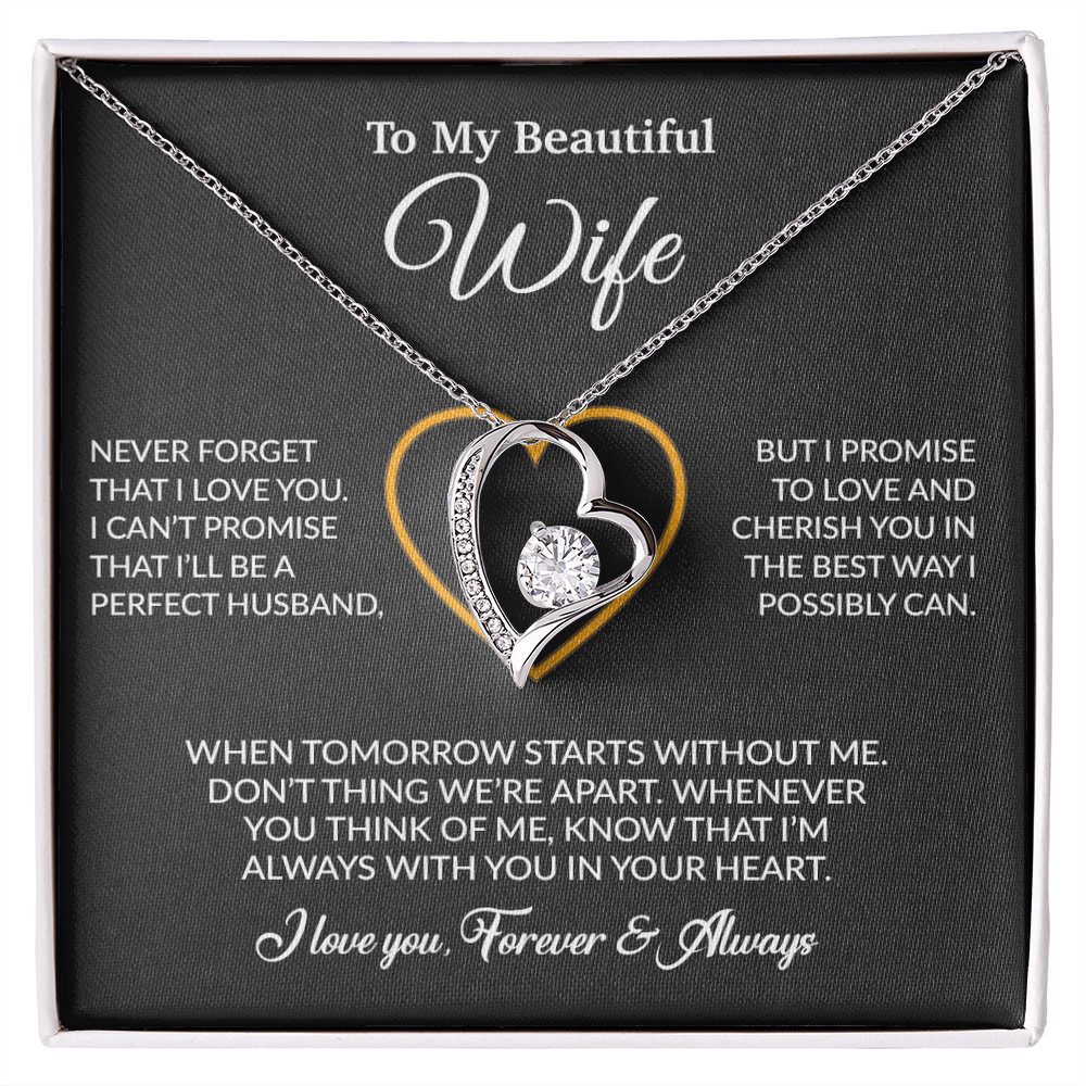 To My Wife Necklace, Gift For Wife, Anniversary Gift For Wife, Necklace For Wife 14_6_Black