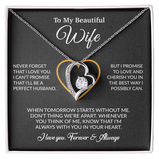 To My Wife Necklace, Gift For Wife, Anniversary Gift For Wife, Necklace For Wife 14_6_Black