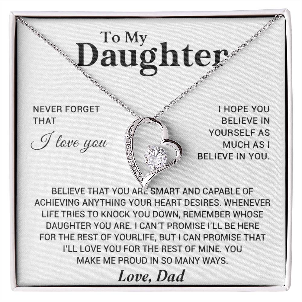 To My Daughter Necklace, Gift for Daughter from Dad, Birthday Christmas Graduation Gift