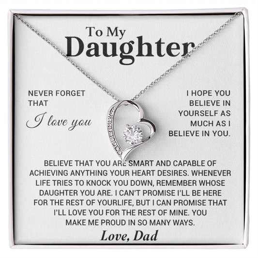 To My Daughter Necklace, Gift for Daughter from Dad, Birthday Christmas Graduation Gift