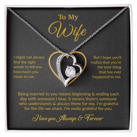 To My Wife Necklace, Gift For Wife, Anniversary Gift For Wife, Necklace For Wife 15_6_Gold