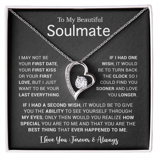 To My Soulmate Necklace, Gift For Soulmate, Anniversary Gift, Birthday Gift 5_5_Black