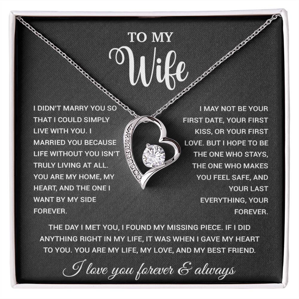 To My Wife Necklace, Gift For Wife, Anniversary Gift For Wife, Necklace For Wife 21_9_Black