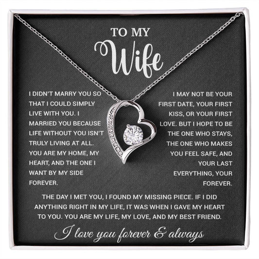 To My Wife Necklace, Gift For Wife, Anniversary Gift For Wife, Necklace For Wife 21_9_Black