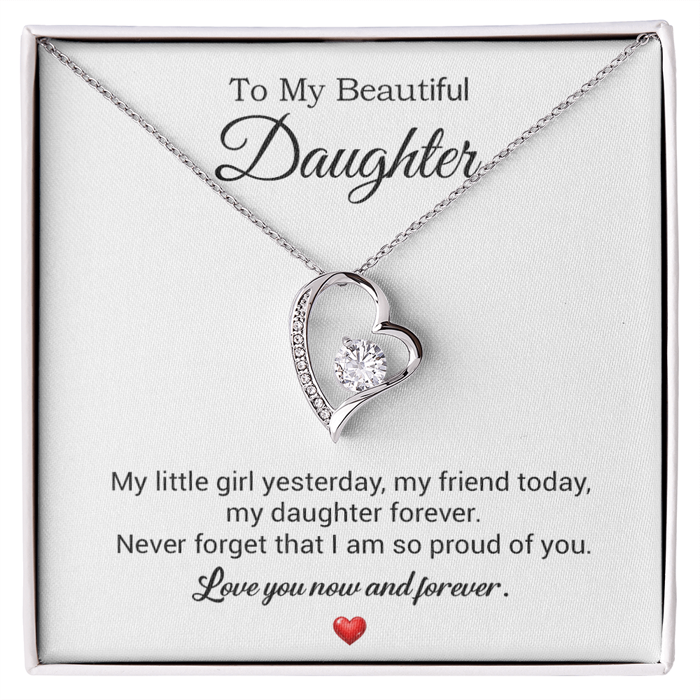 To My Daughter Necklace, Gift For Daughter From Dad, Daughter Father Necklace 10_7_White