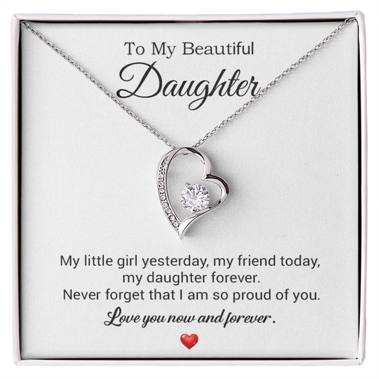 To My Daughter Necklace, Gift For Daughter From Dad, Daughter Father Necklace 10_7_White