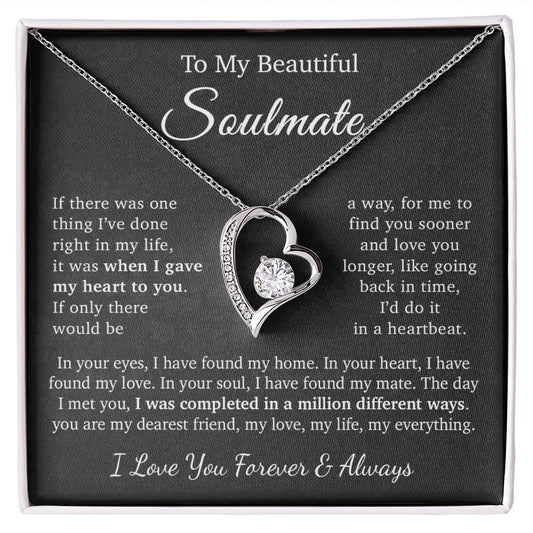 To My Soulmate Necklace, Gift for Wife Girlfriend Fiancée, Anniversary Gift
