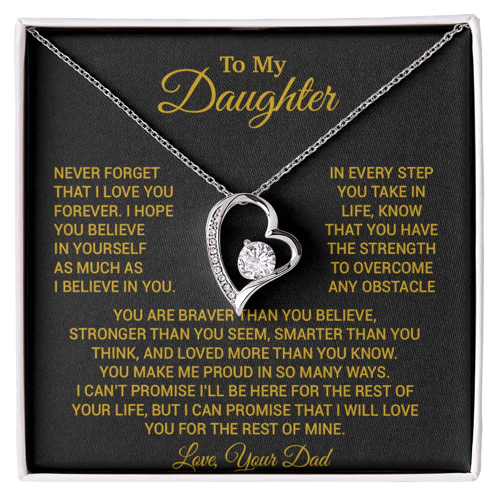 To My Daughter Necklace, Daughter Father Necklace, Daughter Gift From Dad 24_8_Gold