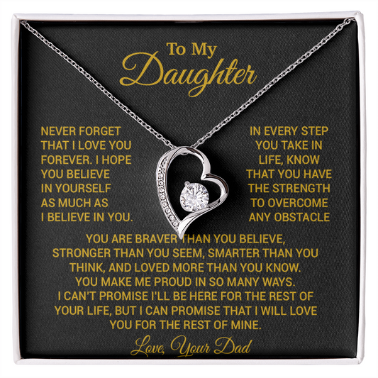 To My Daughter Necklace, Daughter Father Necklace, Daughter Gift From Dad 24_8_Gold