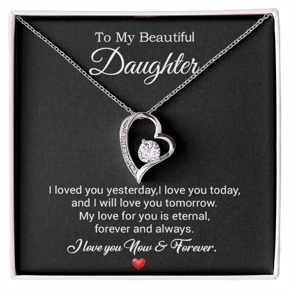 To My Daughter Necklace, Gift For Daughter From Dad, Daughter Father Necklace 30_7_Black