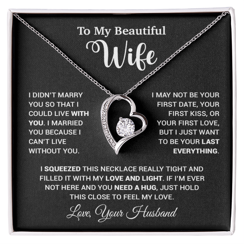 To My Wife Necklace, Wife Gift From Husband, Wife Husband Necklace, Christmas Gift 25_9_Black
