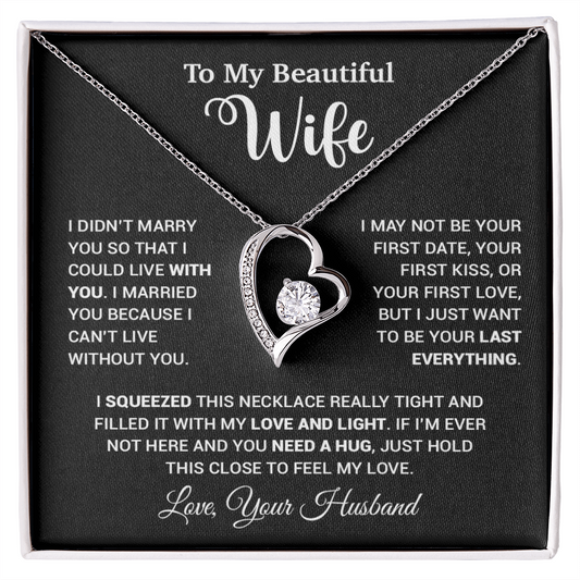 To My Wife Necklace, Wife Gift From Husband, Wife Husband Necklace, Christmas Gift 25_9_Black