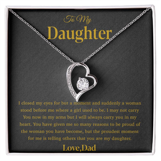 To My Daughter Necklace, Gift for Daughter from Dad, Father Daughter Necklace 28_4_Gold