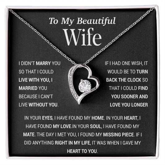 To My Wife Necklace, Gift For Wife, Anniversary Gift For Wife, Christmas Gift 27_11_Black