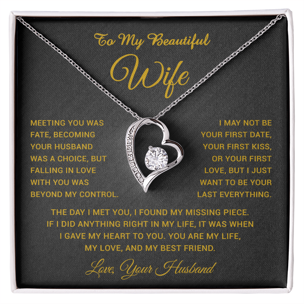 To My Wife Necklace, Gift For Wife, Anniversary Gift For Wife, Necklace For Wife 3_5_Gold