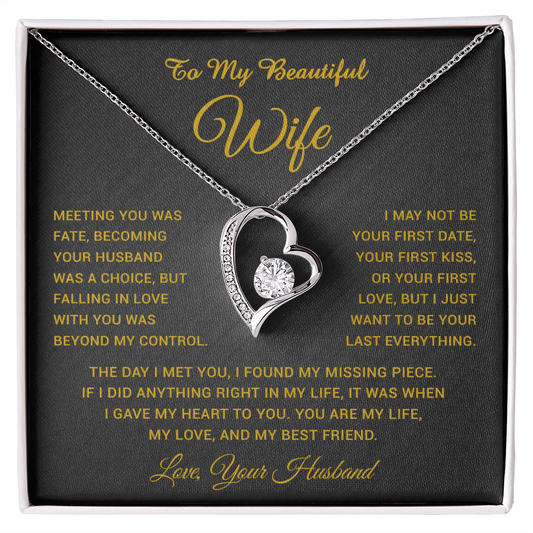 To My Wife Necklace, Gift For Wife, Anniversary Gift For Wife, Necklace For Wife 3_5_Gold