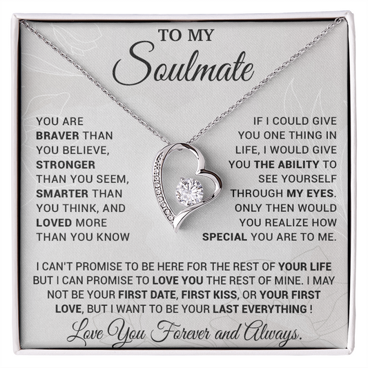 To My Soulmate Necklace, Necklace Gift, Soulmate Gift, Soulmate Jewelry