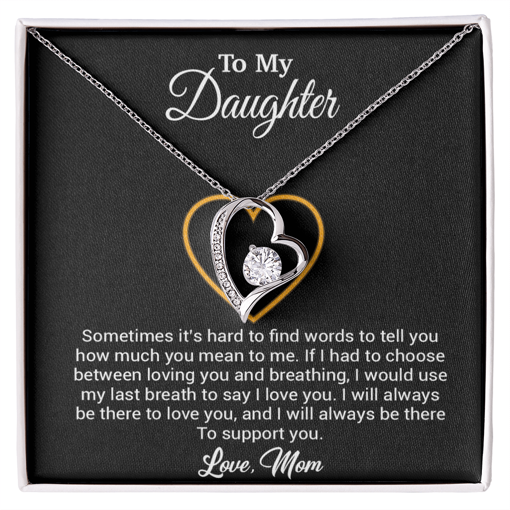 To My Daughter Necklace, Gift for Daughter from mom, Daughter mother Necklace 31_3_Black