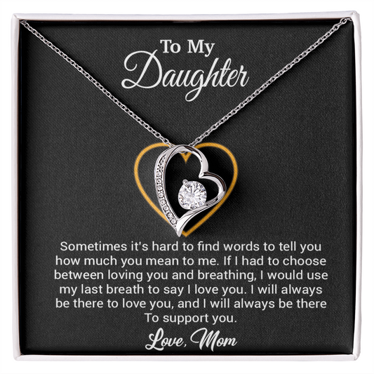 To My Daughter Necklace, Gift for Daughter from mom, Daughter mother Necklace 31_3_Black