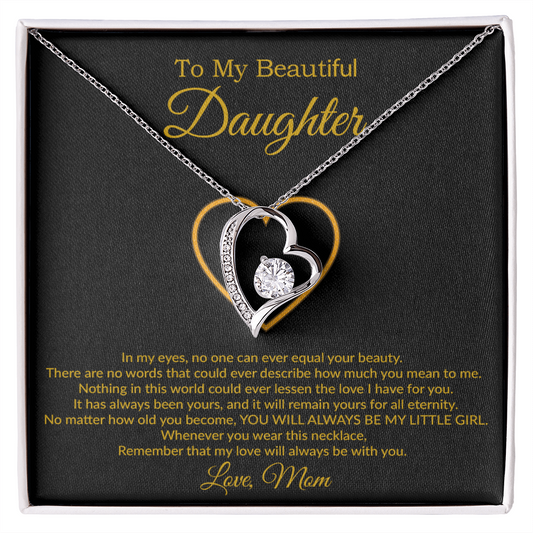 To My Daughter Necklace, Gift For Daughter From Mom, Daughter Mother Necklace 21_7_Gold
