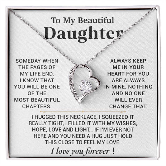 To My Beautiful Daughter Necklace, Gift for Daughter, Birthday Gift for Daughter