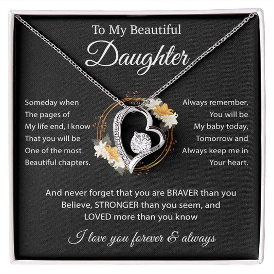 To My Daughter Necklace, Gift To Daughter, Daughter Gift, Christmas Gift Necklace