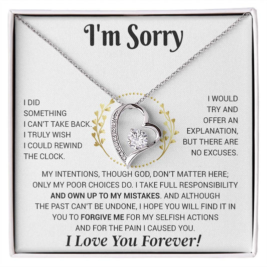 I'm Sorry Necklace Gifts, Apology Gifts For Her, Forgiveness Gift, Wife Gift 12_11_White
