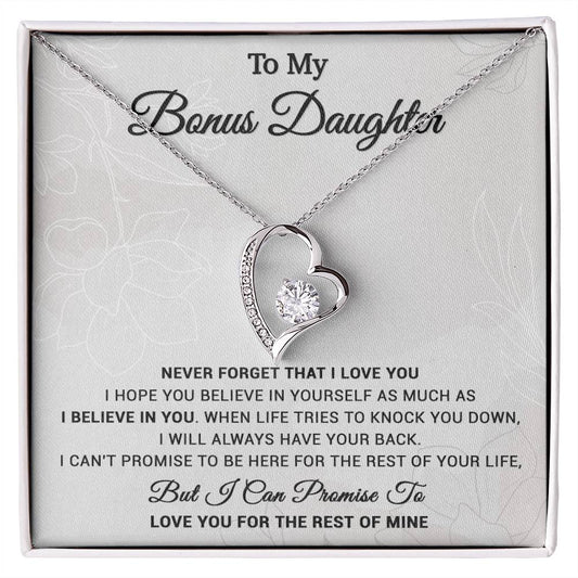 To My Bonus Daughter Necklace, Step Daughter Gift From Stepdad, Stepmom