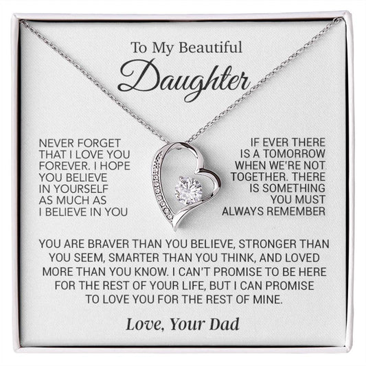 To My Daughter Necklace, Daughter Birthday Gift, Christmas Gift for Daughter