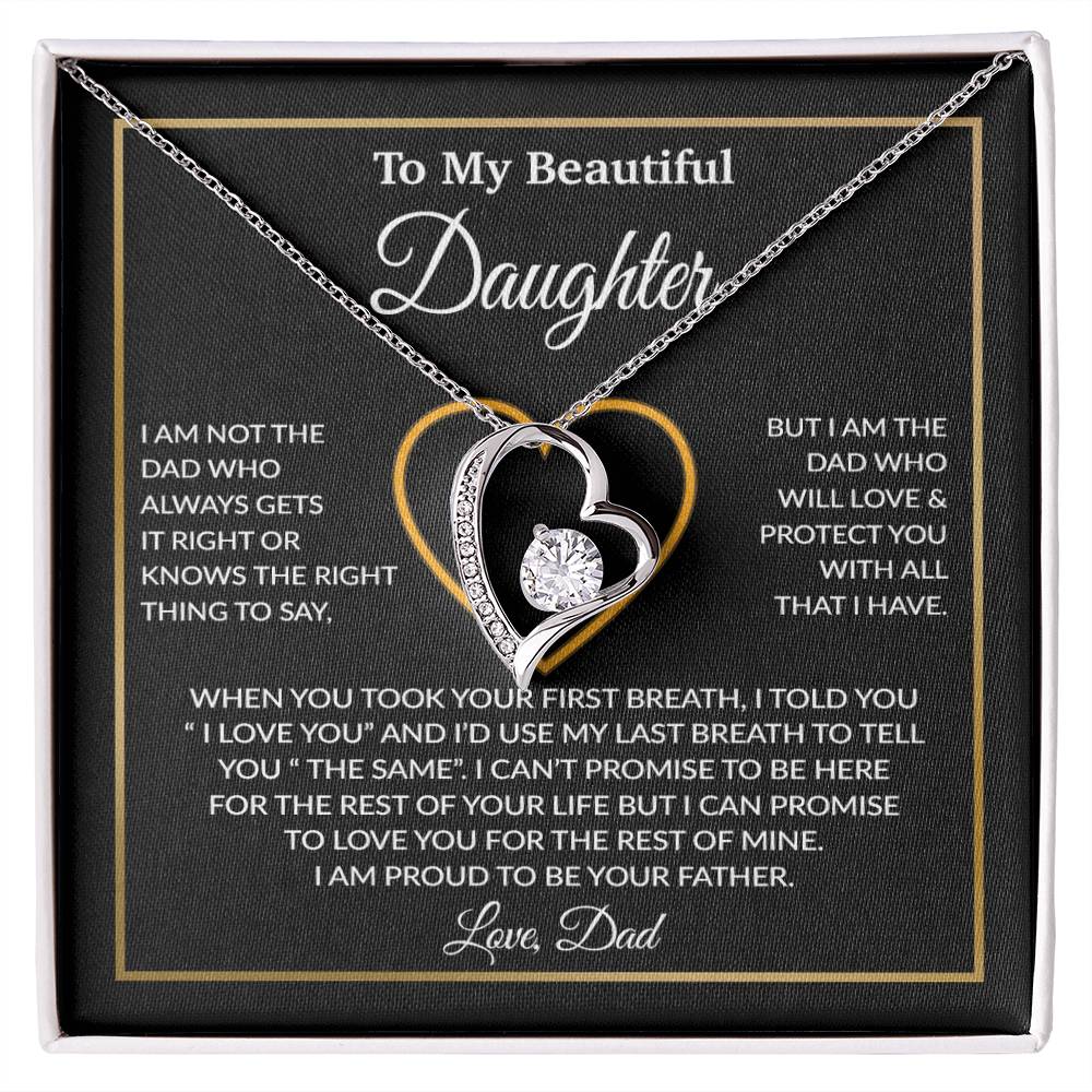 To My Daughter Necklace, Gift For Daughter From Dad, Daughter Father Necklace 12_1_Black