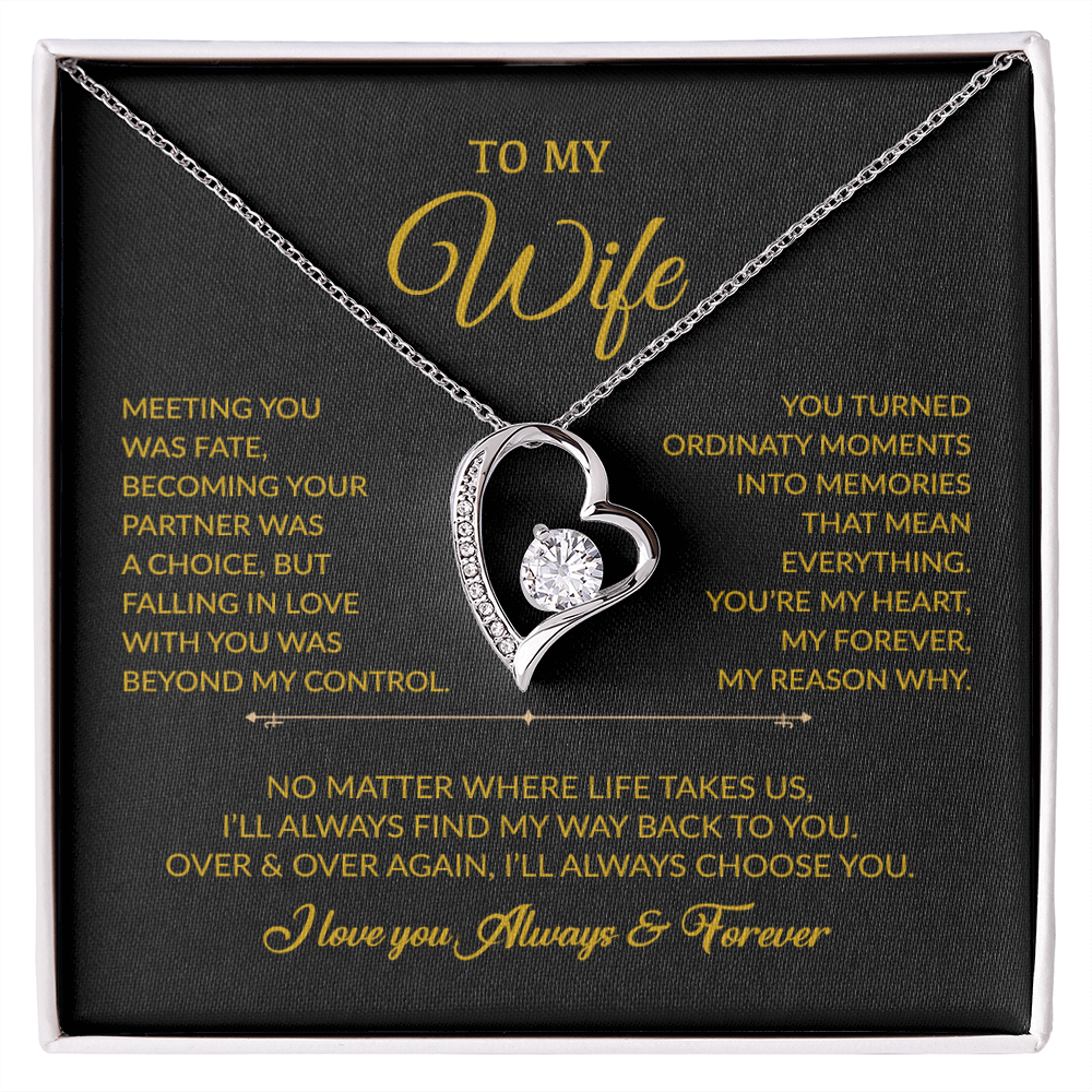 To My Wife Necklace, Gift For Wife, Anniversary Gift For Wife, Necklace For Wife 3_8_Gold