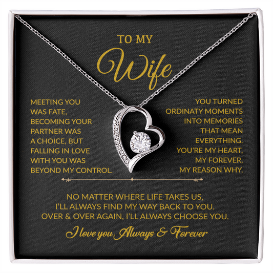 To My Wife Necklace, Gift For Wife, Anniversary Gift For Wife, Necklace For Wife 3_8_Gold