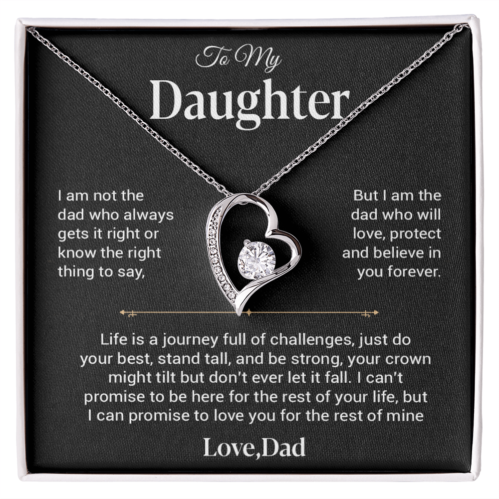 To My Daughter Necklace, Gift for Daughter from Dad, Father Daughter Necklace 25_12_Black