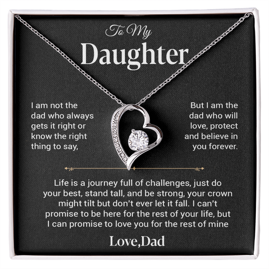 To My Daughter Necklace, Gift for Daughter from Dad, Father Daughter Necklace 25_12_Black