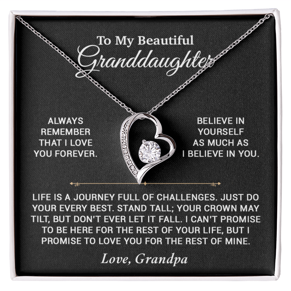 To My Granddaughter Necklace, Birthday Gift For Granddaughter, Birthday Gifts 7_6_Black