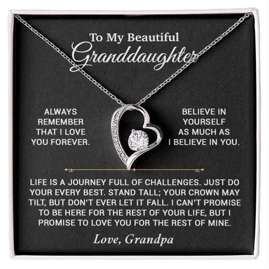 To My Granddaughter Necklace, Birthday Gift For Granddaughter, Birthday Gifts 7_6_Black
