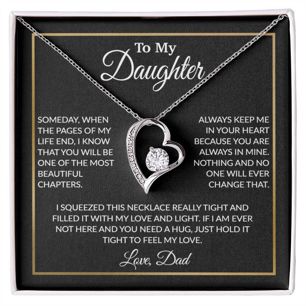 To My Daughter Necklace, Gift For Daughter From Dad, Daughter Father Necklace 5_12_Black