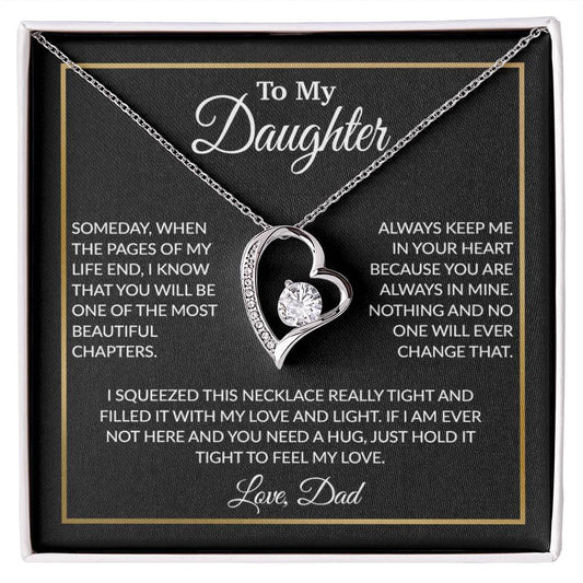 To My Daughter Necklace, Gift For Daughter From Dad, Daughter Father Necklace 5_12_Black