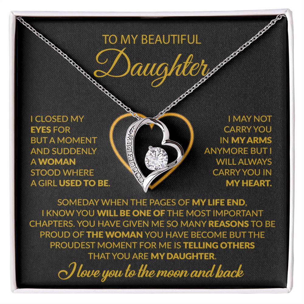 To My Daughter Necklace, Gift For Daughter From Dad, Daughter Father Necklace 9_12_Gold