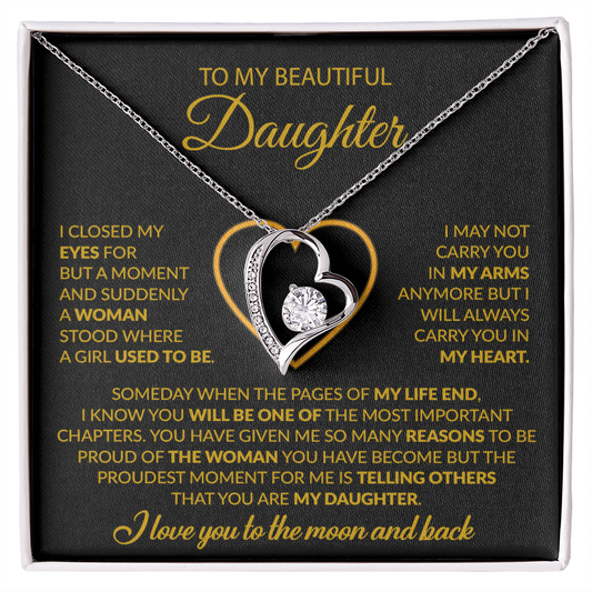 To My Daughter Necklace, Gift For Daughter From Dad, Daughter Father Necklace 9_12_Gold