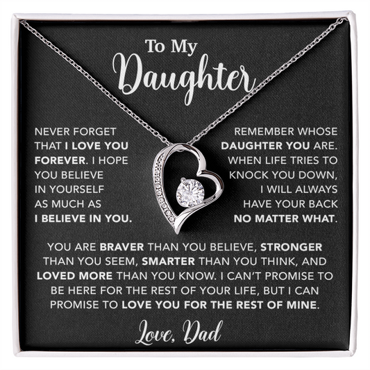 To My Daughter Necklace, Gift for Daughter from Dad, Father Daughter Necklace 7_4_Black