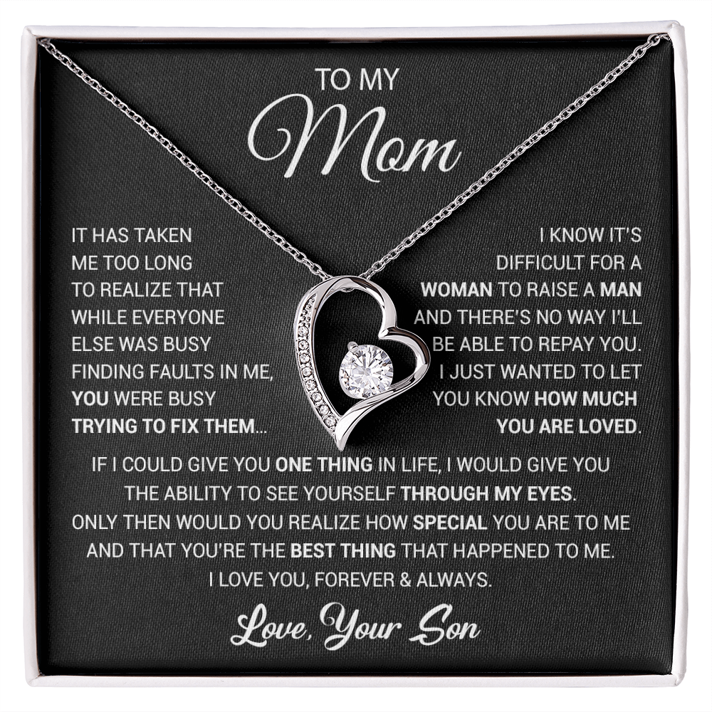 To My Mom Necklace, Mama, Gift From Son For Birthday, Mother 's Day Gift 26_2_Black