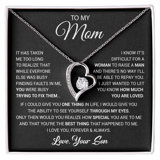 To My Mom Necklace, Mama, Gift From Son For Birthday, Mother 's Day Gift 26_2_Black
