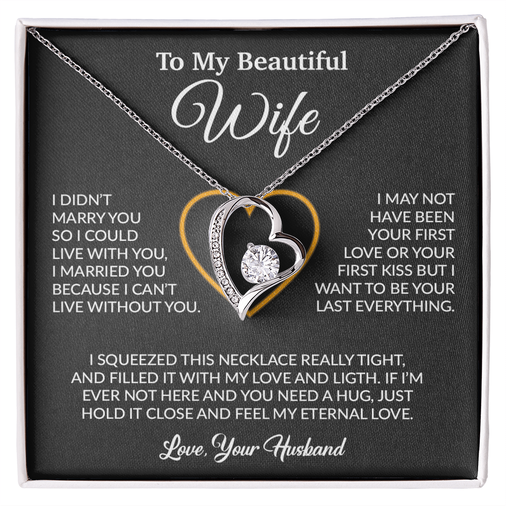 To My Wife Necklace, Gift For Wife, Anniversary Gift For Wife, Necklace For Wife 23_2_Black