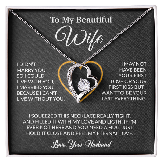 To My Wife Necklace, Gift For Wife, Anniversary Gift For Wife, Necklace For Wife 23_2_Black
