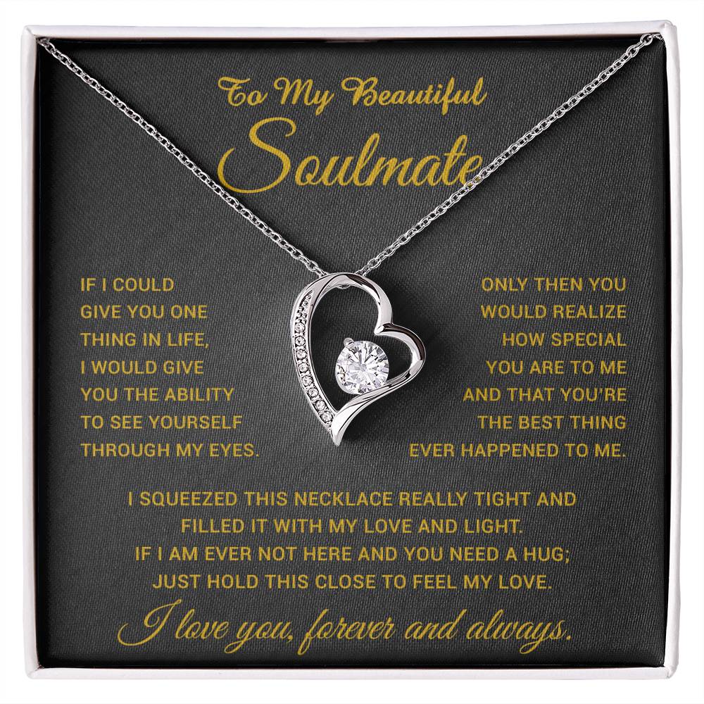 To My Soulmate Necklace, Gift For Soulmate, Anniversary Gift, Birthday Gift 30_4_Gold