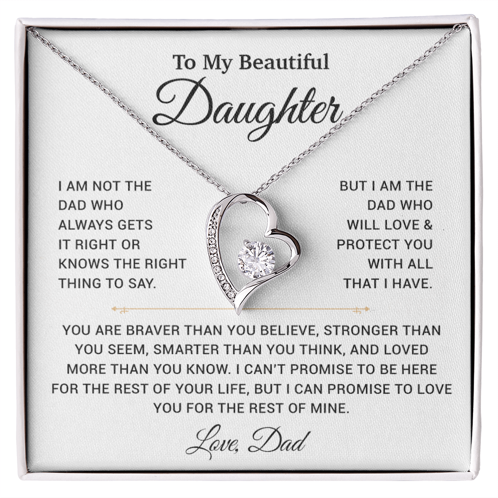 To My Daughter Necklace, Gift for Daughter from Dad, Father Daughter Necklace 19_11_White